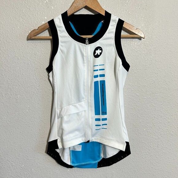 Assos NS Super Leggera Sleeveless Cycling Bike Jersey Womens M Vest White ZIp - Picture 2 of 8